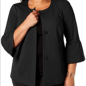 Alfani Ponte Office Wear Ruffle Sleeve Jacket